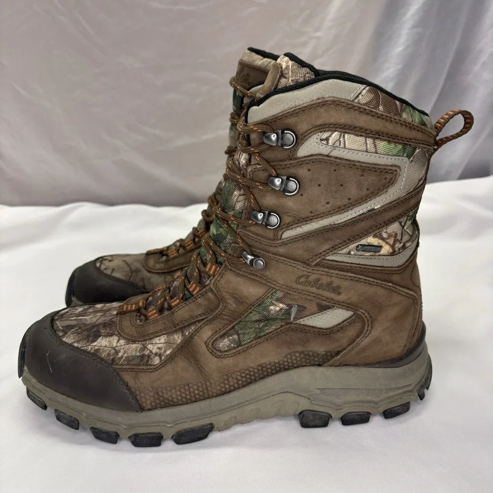 Cabela's Axis Camo Hunting Boots Sz 10.5 D 490g Waterproof TrueTimber Bone Dry